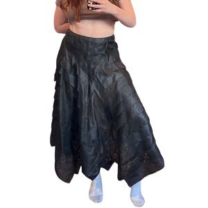 Vintage Calvin Klein Silk Black Patchwork Skirt